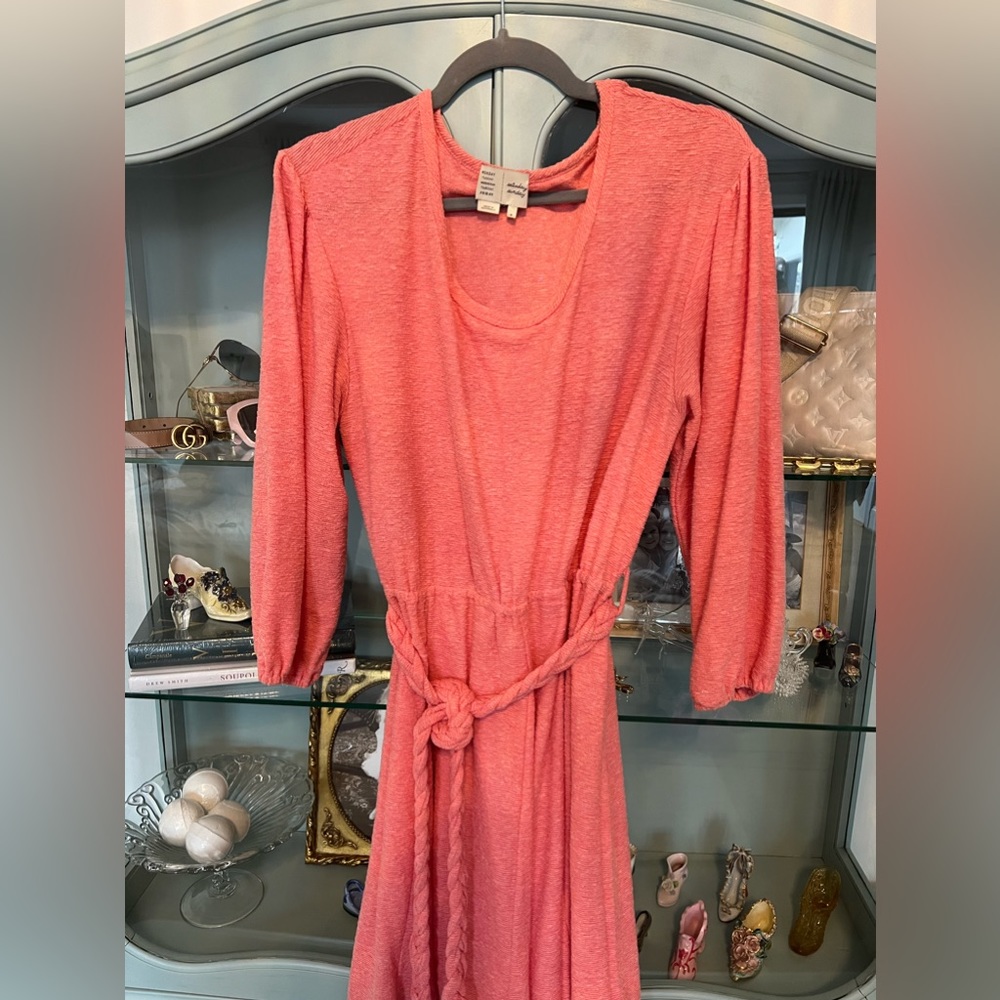 Anthropologie Lounge Tie Coral Dress - M